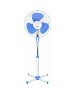 Generic Electric Stand Fan - Energy Saving With Variable Speed - White, Blue
